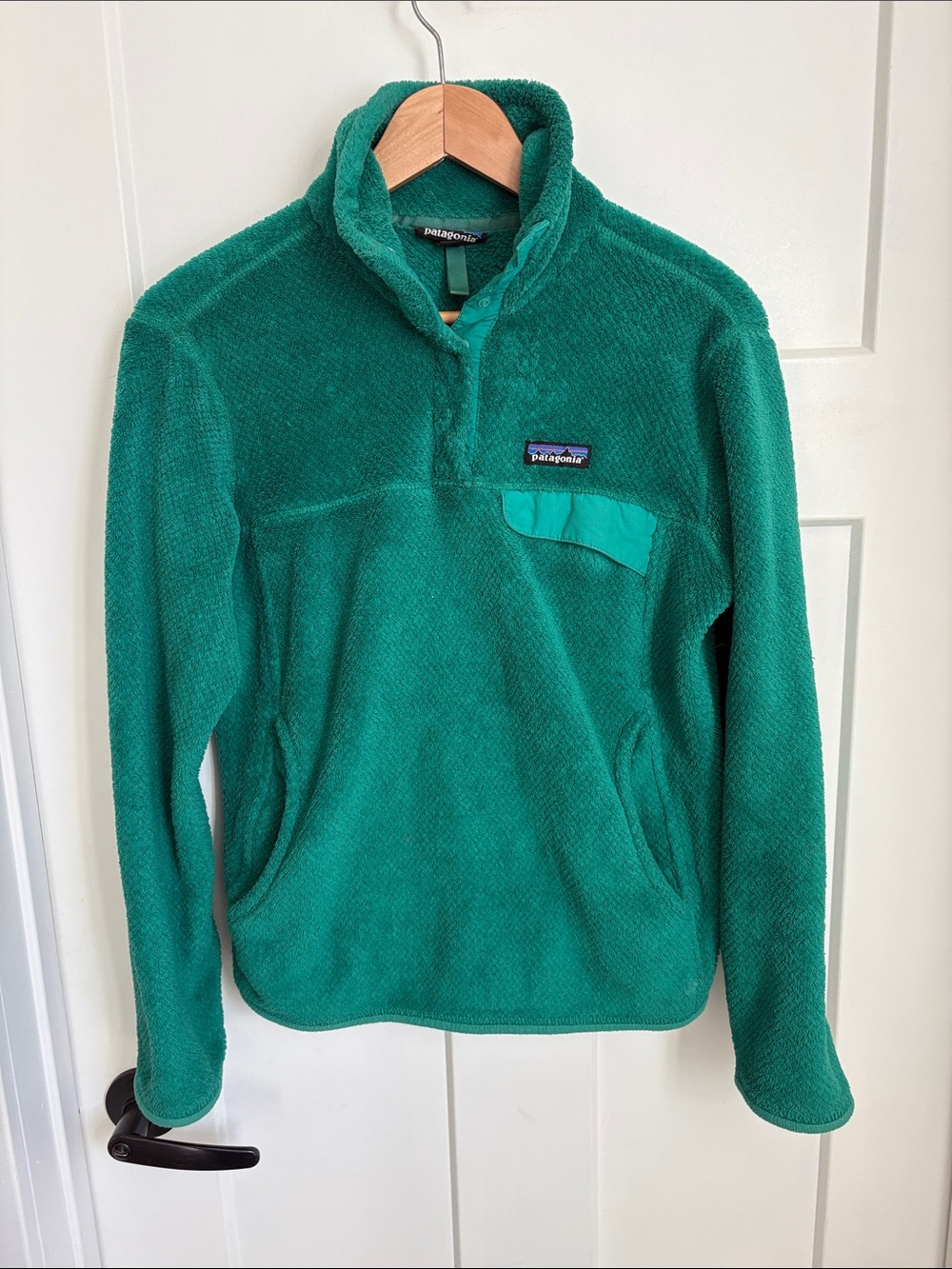Patagonia Re-Tool Snap-T High Pile Fleece Pullover Jade Emerald Green Womens M